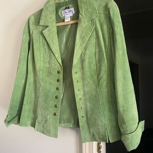 Live a Little Green Suede Blazer
